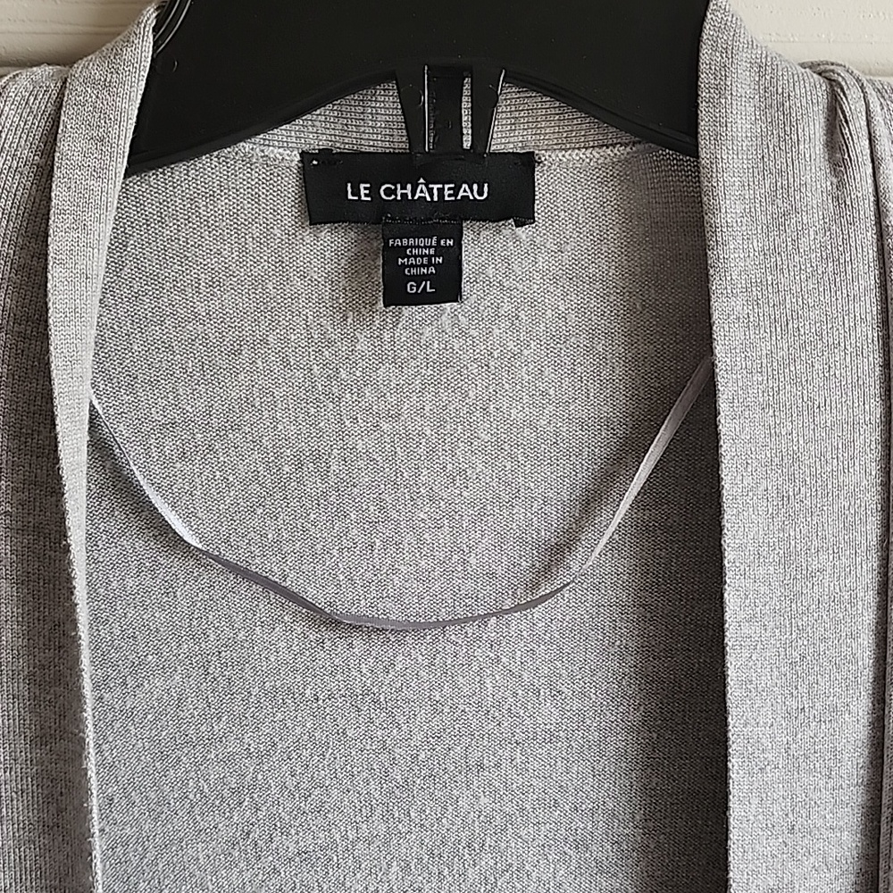 Le Chateau Heather Gray Longline Cardigan XL - Picture 4 of 6
